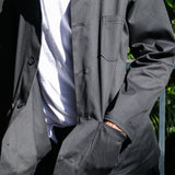 TUG Black Twill Overshirt | ADJOAA
