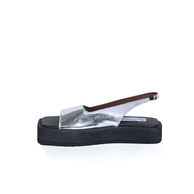 Loza Maleombho PVC chrome open-toe platform sling-back CHROME SQ sandals