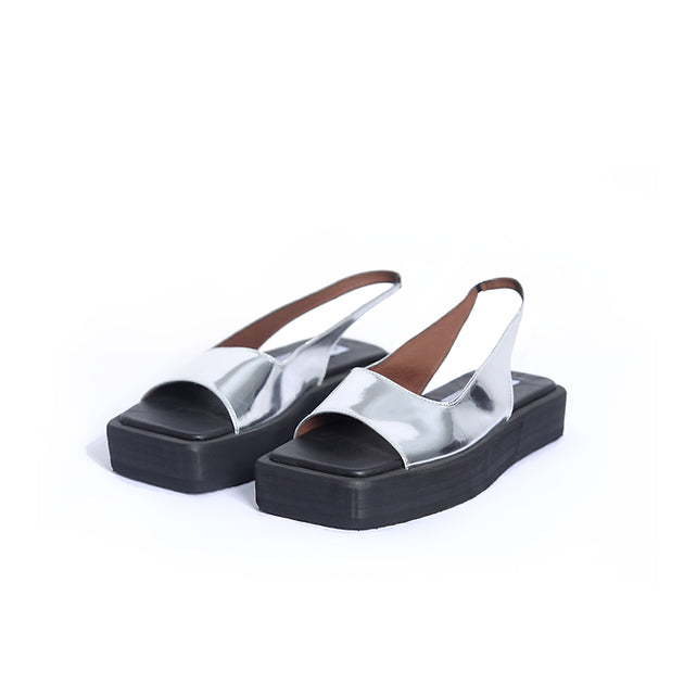 Loza Maleombho PVC chrome open-toe platform sling-back CHROME SQ sandals