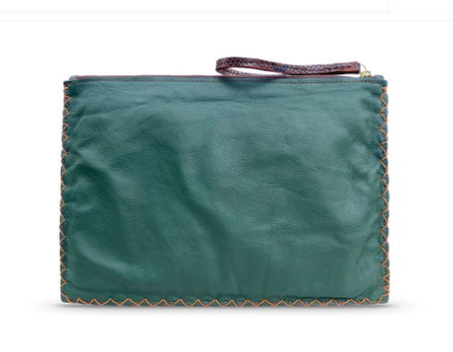 MARTE EGELE SOFT GREEN AND BROWN LAPTOP SLEEVE fashion statement
