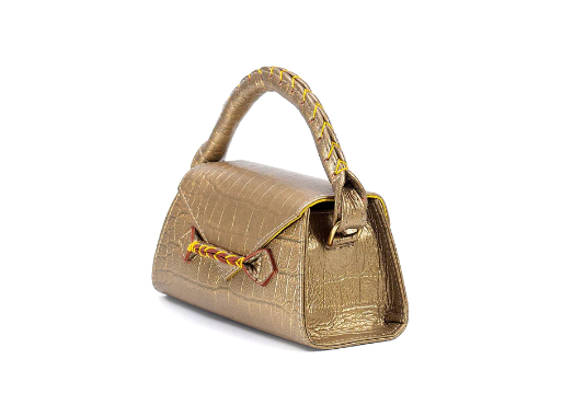 MARTE EGELE METAL GOLD ESE PLUS TOP HANDLE Front Closure Strip with magnetic closure handbag
