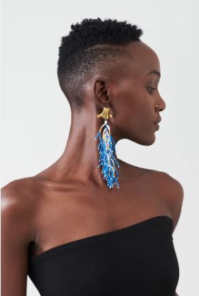 JIAMINI Yatta Fringe Earrings with network of fibrous ligaments