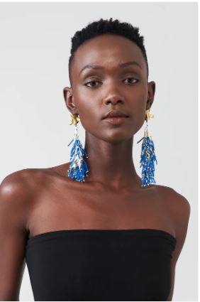 JIAMINI Yatta Fringe Earrings with network of fibrous ligaments