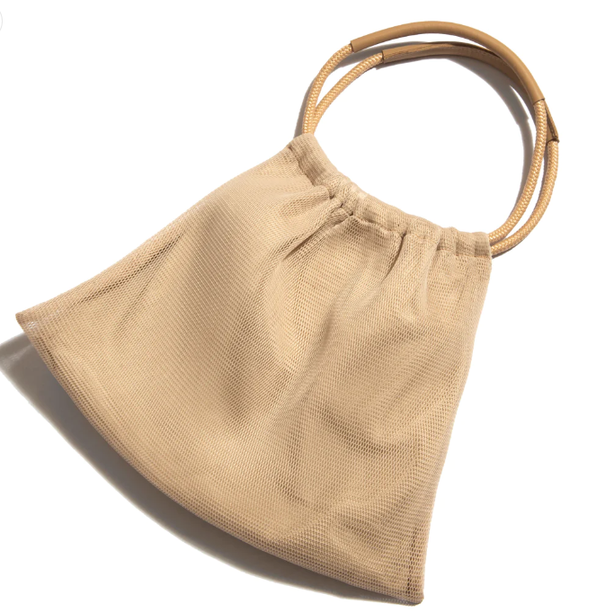 Project Dyad || Sand Leather Strap Moire Tote Bag
