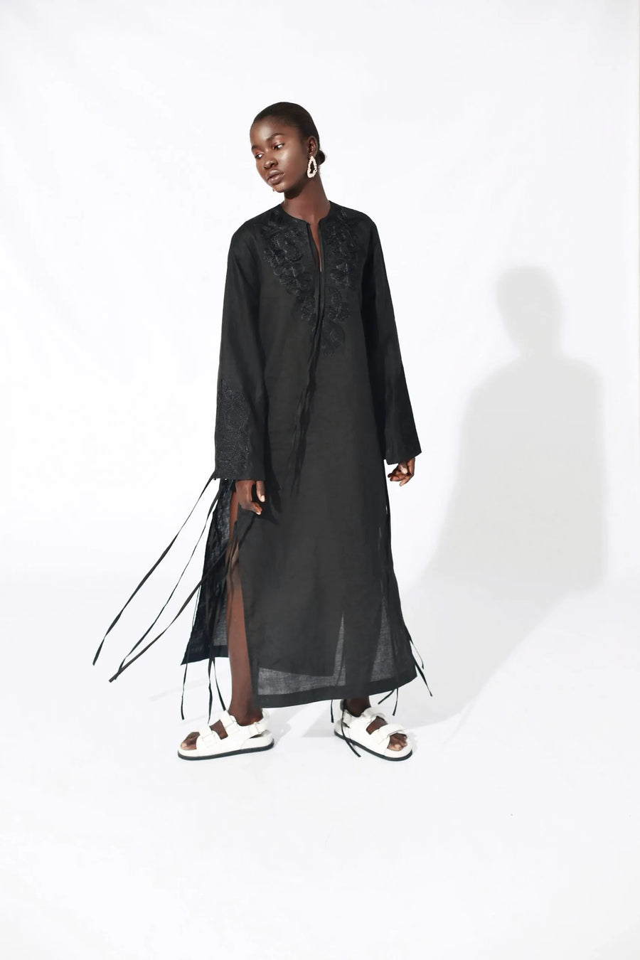 Abiola Olusola LINEN EMBROIDERED LAYLA TUNIC DRESS