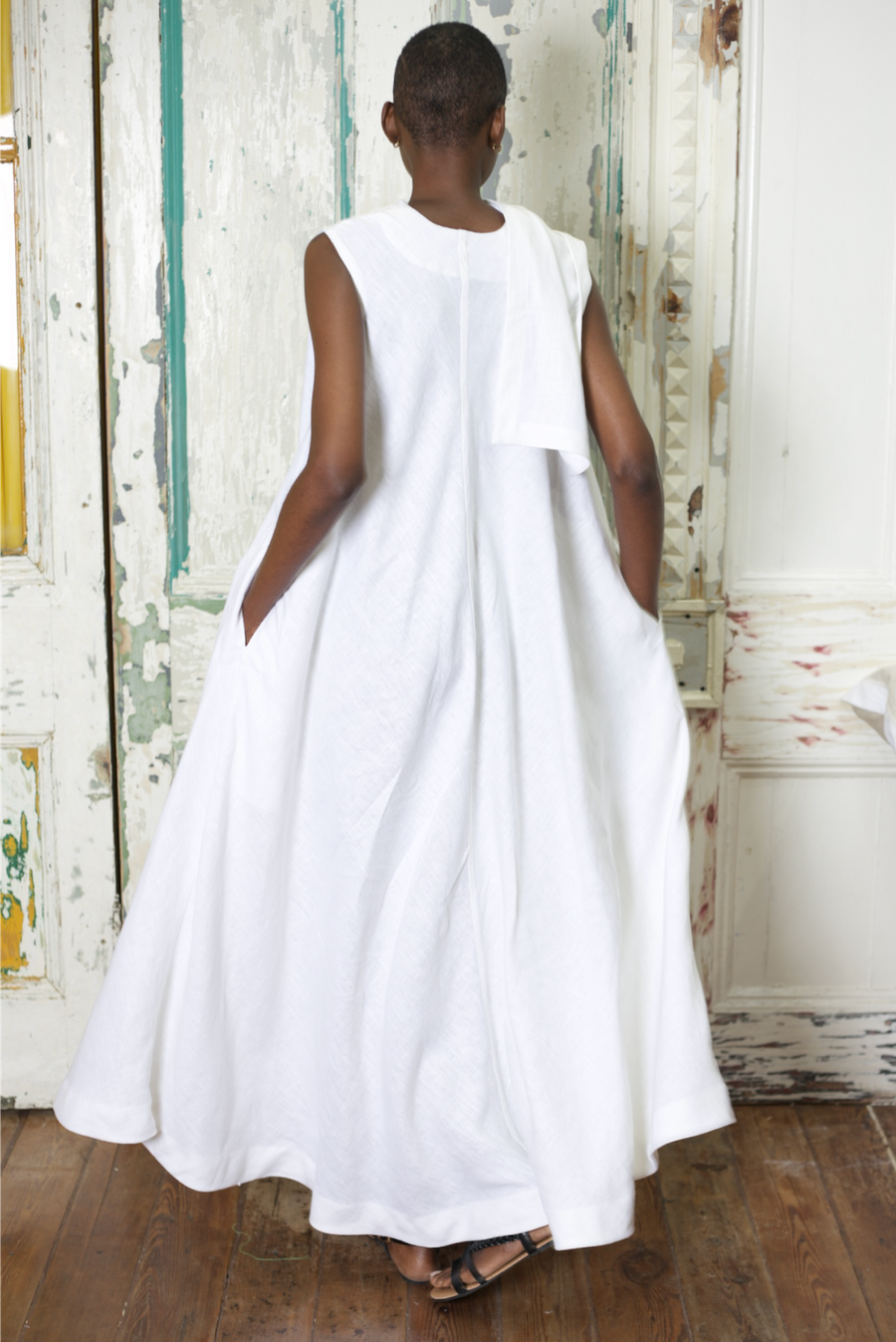 THE CLOTH Anthurium Double Flare Linen Dress