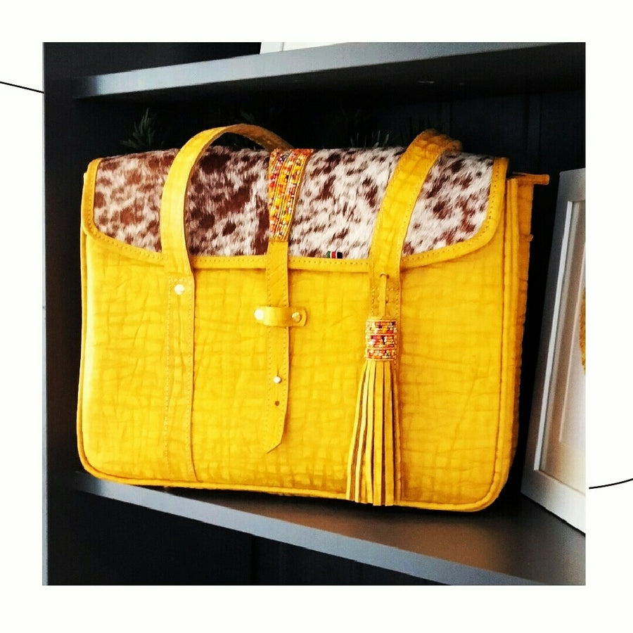 Serengeti Yellow Bead Detail Handbag