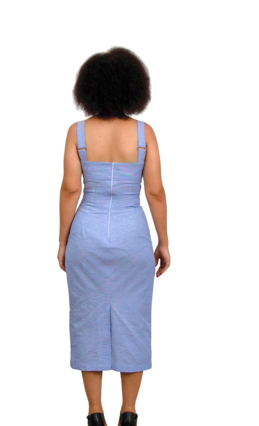 Blue Joy Sleeveless Linen Dress