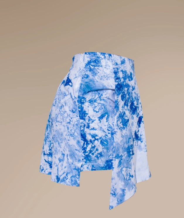 AGA CULTURE Kambili Blue Overlay And High Waist Skirt