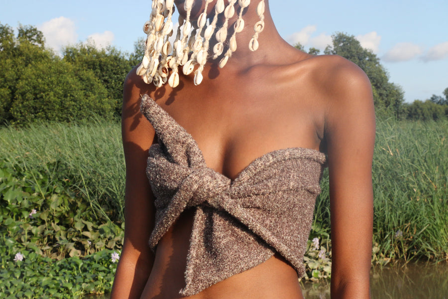 Hand Knitted Scarf Bralette