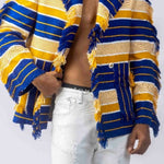 Busumuru Tassel Detailed Jacket - Blue/Yellow