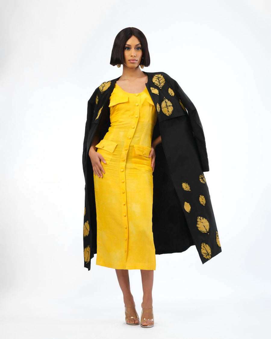 Joy Sleeveless Linen Dress - Yellow