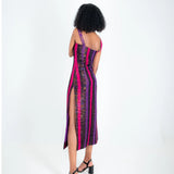 Aya Spaghetti Strap Dress - Black/Red