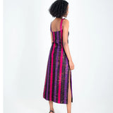 Aya Spaghetti Strap Dress - Black/Red