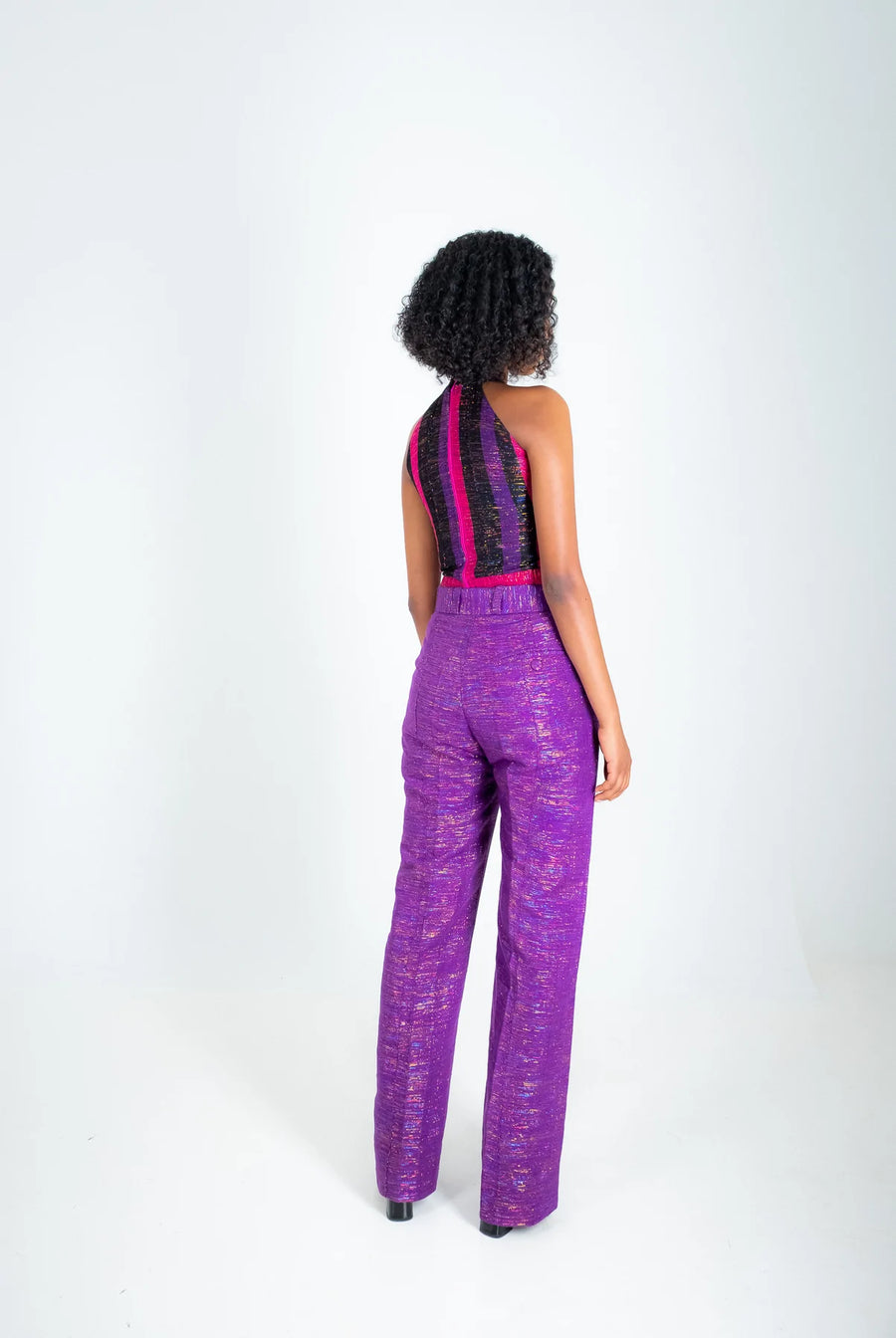 Djedje I Tailor Fitted Flare Cut Pant - Purple