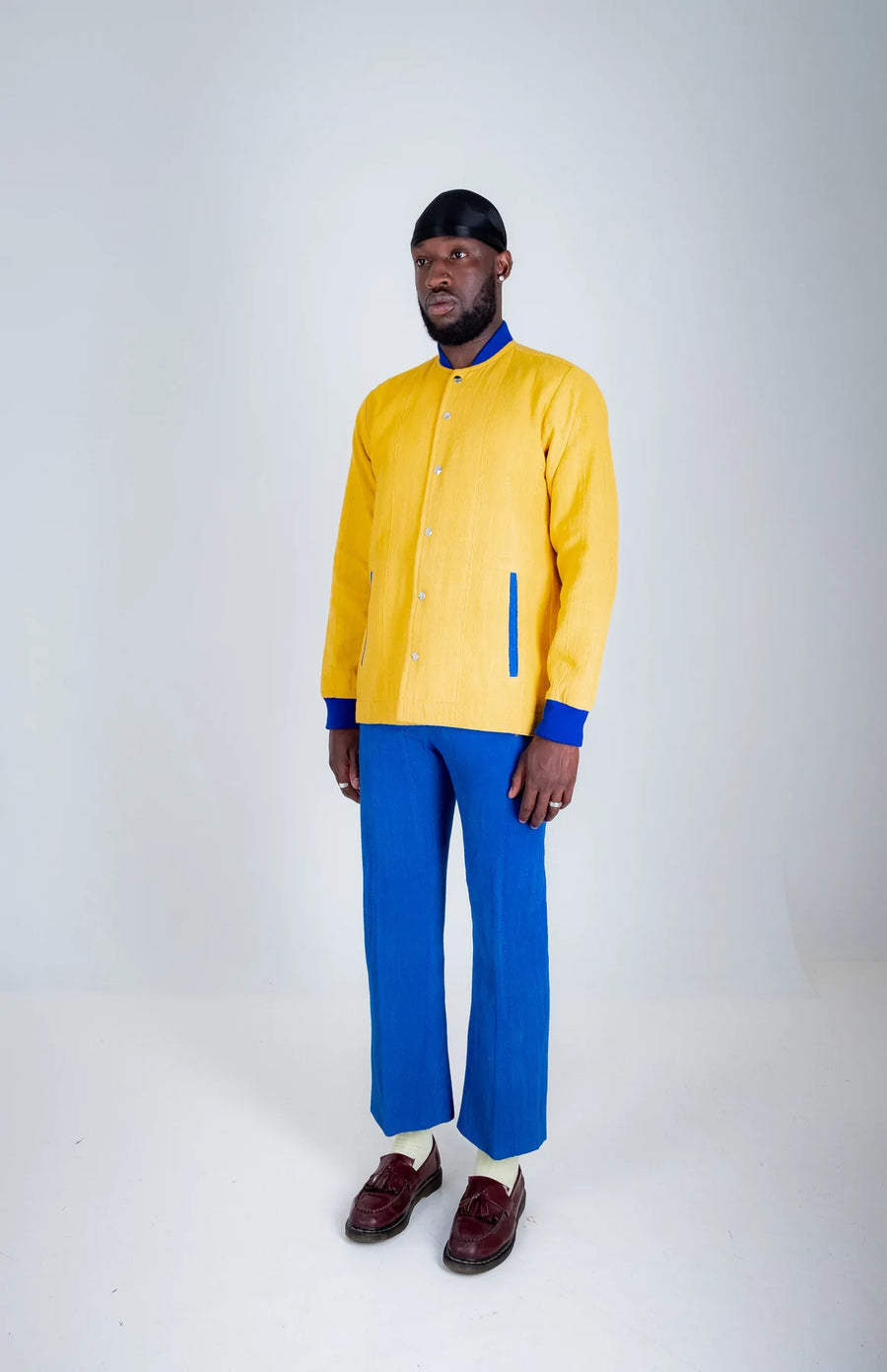 Fela II Tailor Fitted Straight Cut Pant - Blue