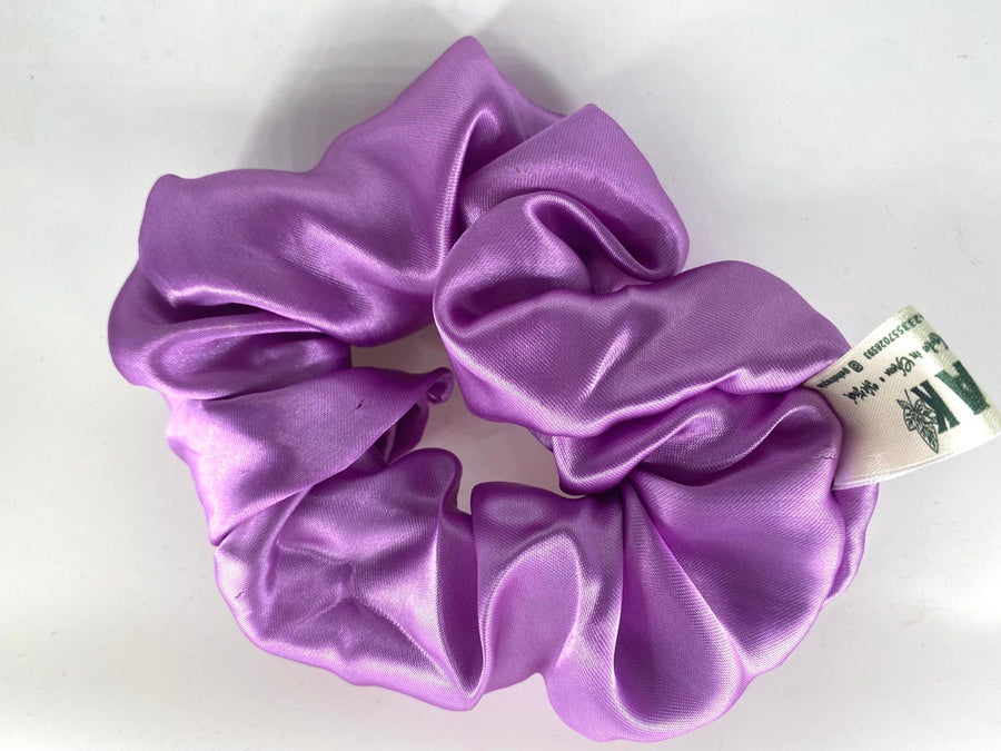 Purple Satin Scrunchies