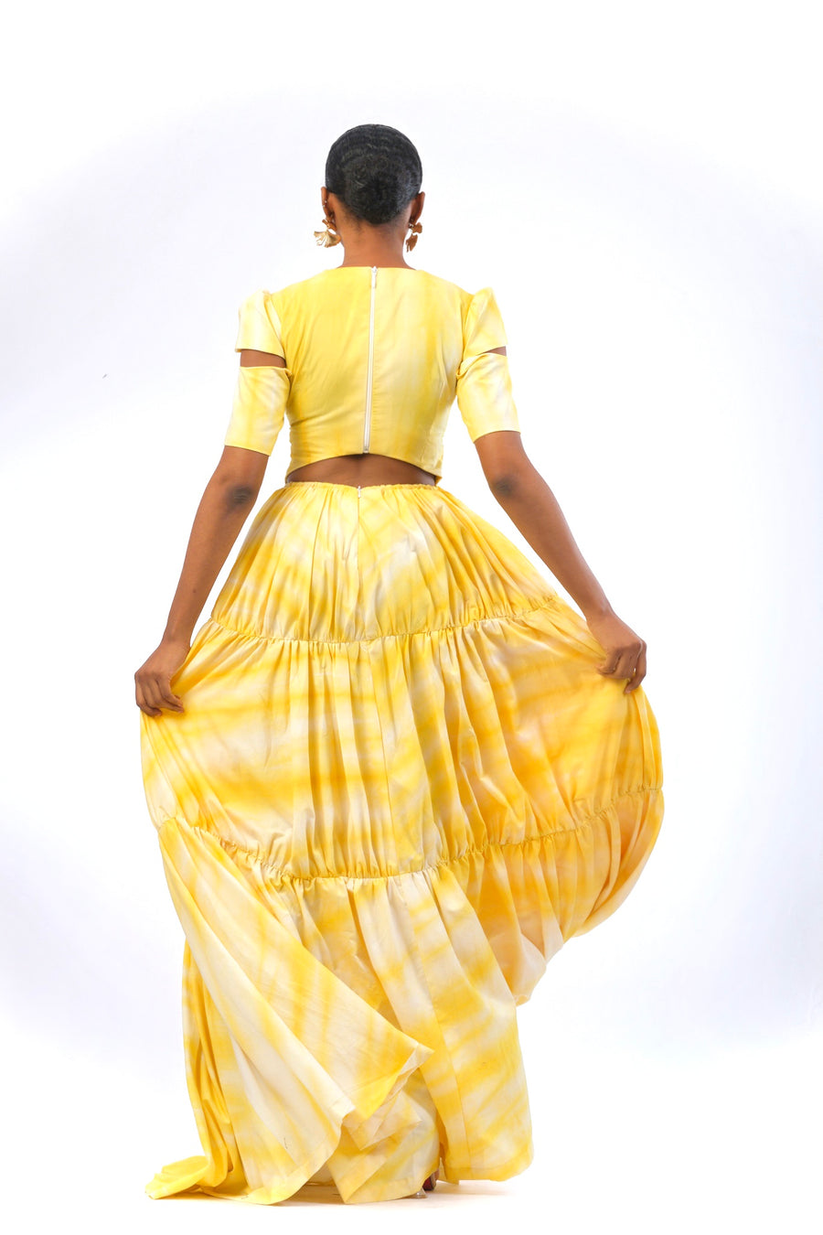 Faulah Maxi Dress - Yellow/White