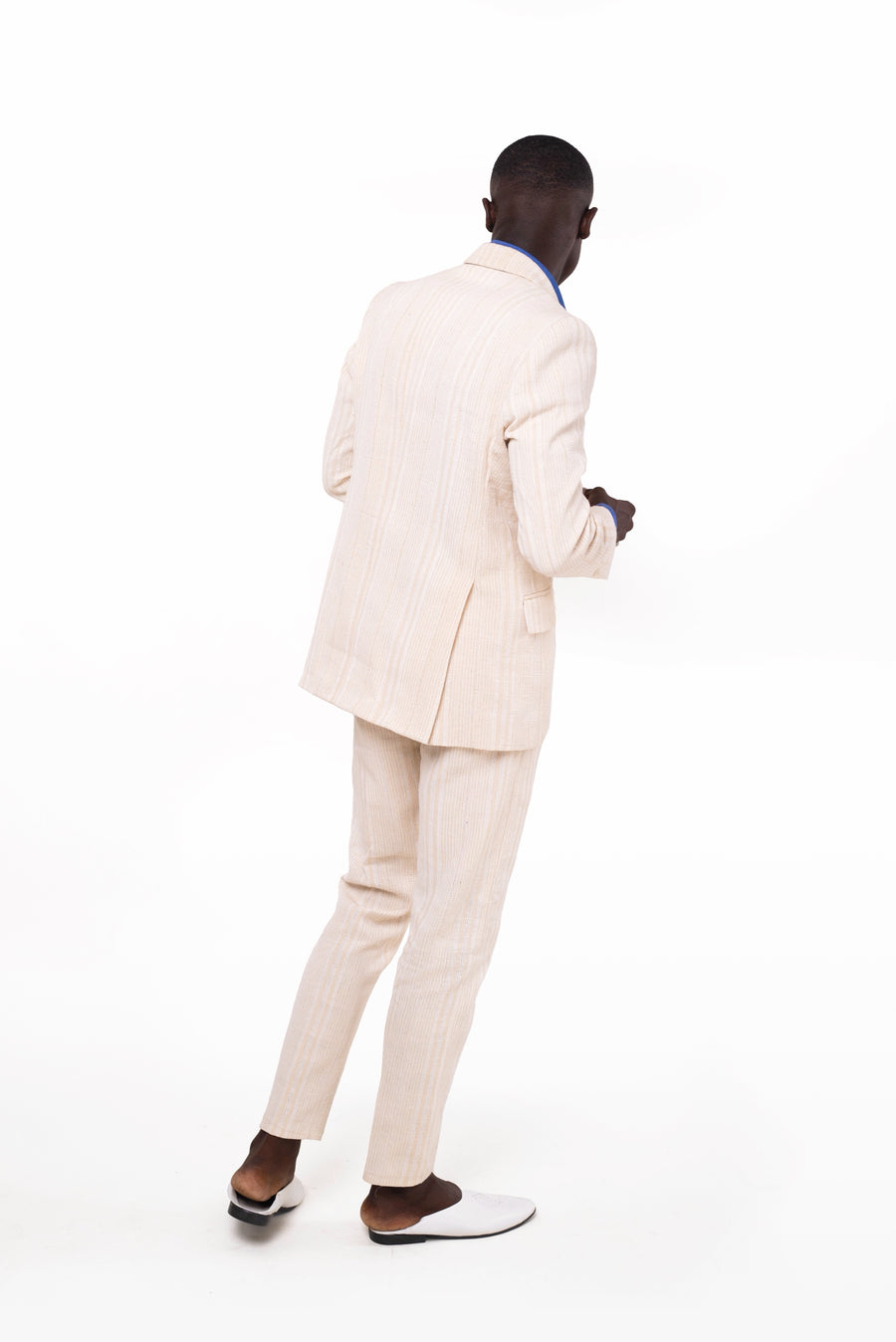 Baba Double-Breasted Suit Jacket + Soke Straight Cut Pant Ensemble