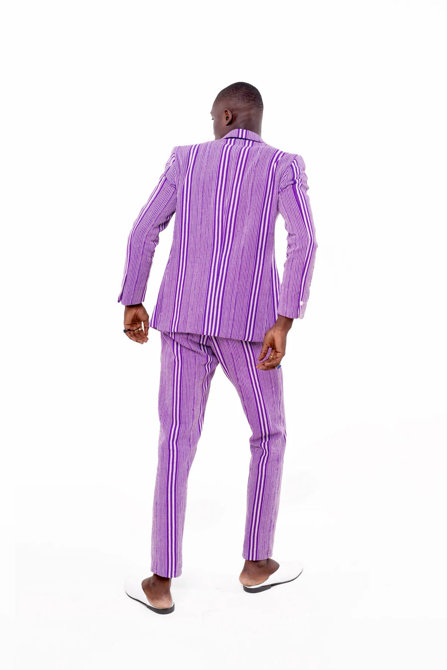 Baba V Double Breasted Suit Jacket - Purple