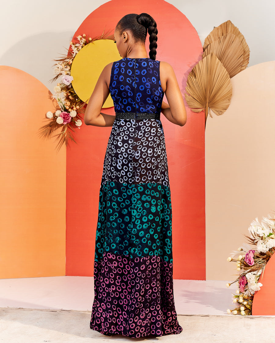 Ivy Maxi Sleeveless Dress - Multicolour