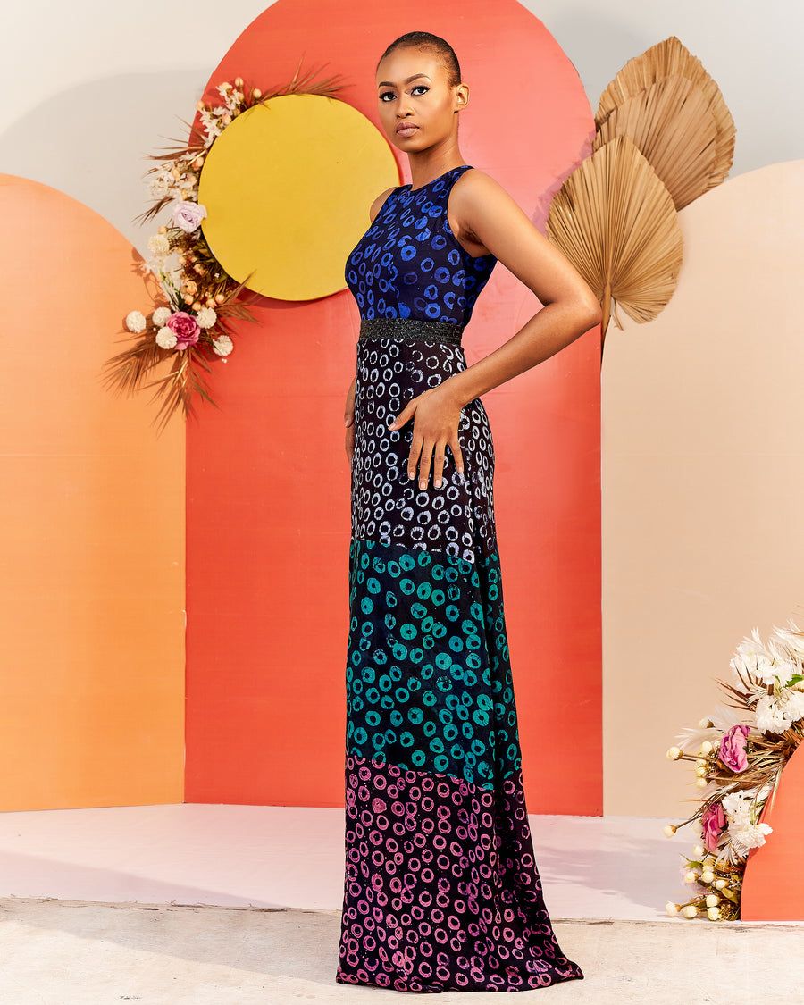 Ivy Maxi Sleeveless Dress - Multicolour