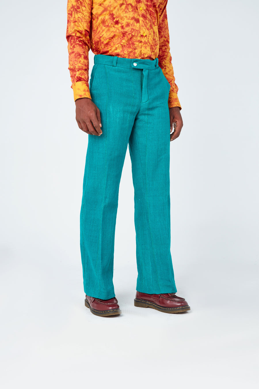 Fela III Tailor Fitted Straight Cut Pant -  Green