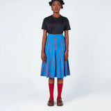 Izzy I High Waist Unisex Skirt - Blue/Red