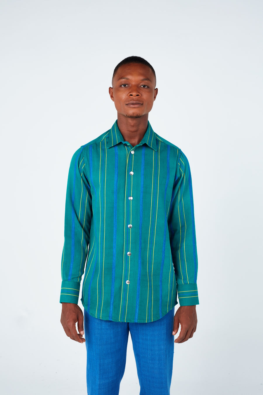 Zaggadey III Stripe Tailored Fitted Long Sleeve Shirt