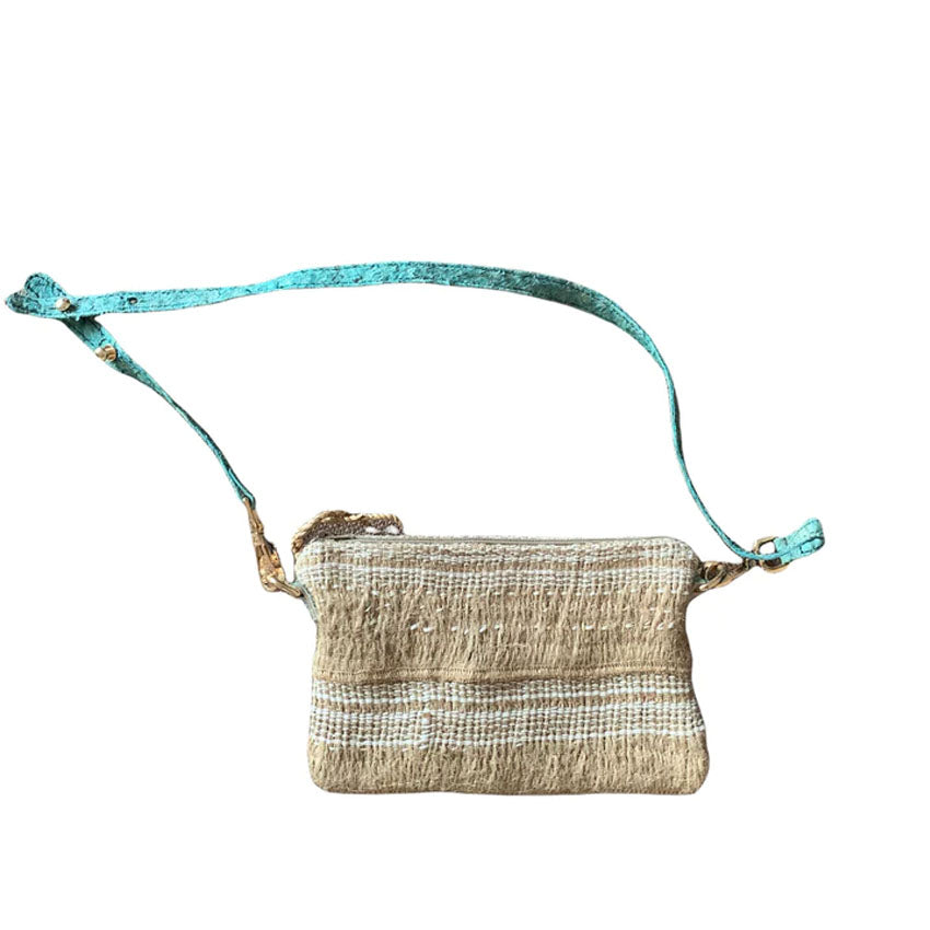 Jute Selvage Bag with Fish Leather Strap