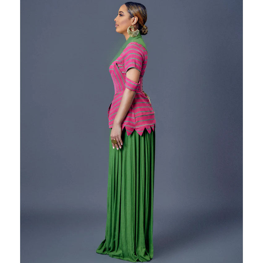 Kaori Shirt with Waist Corset and Palazzo