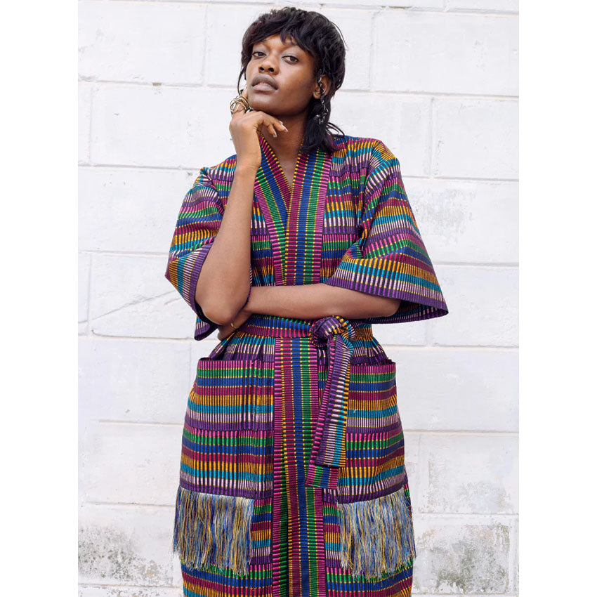 Multicolor Woven “Chacha” Robe