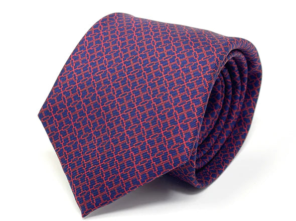 NSAA Hand Finished Silk Tie - Red/Navy-Blue