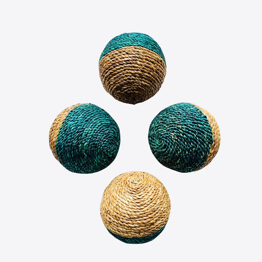 Orbs with Water Hyacinth Scales (set of 4)