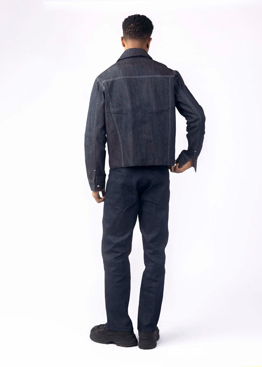 Oseadeeyo Motorcycle Jacket with Trouser - Navy Blue