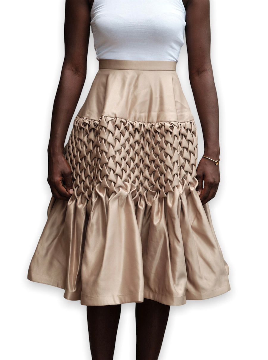 SASKIA Hand-Smocked Midriff Skirt