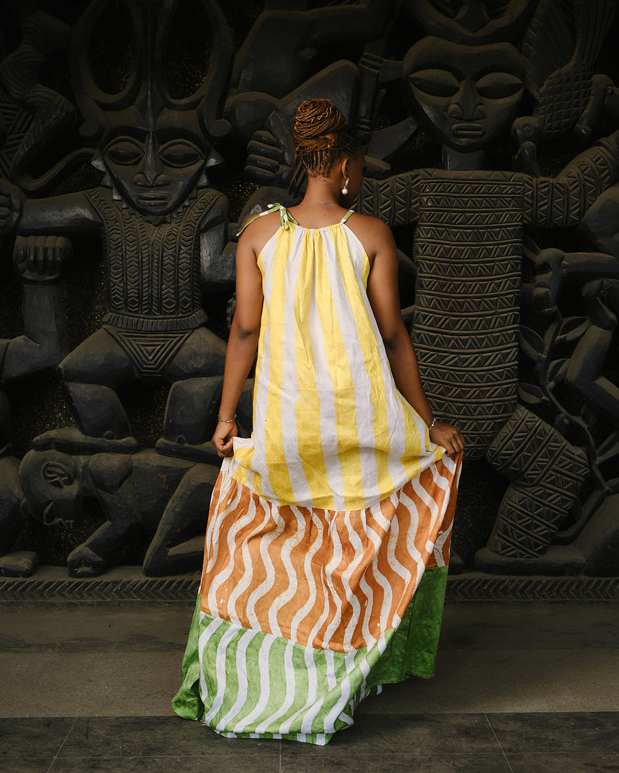 Nandi Sleeveless Multicolour Maxi Summer Dress