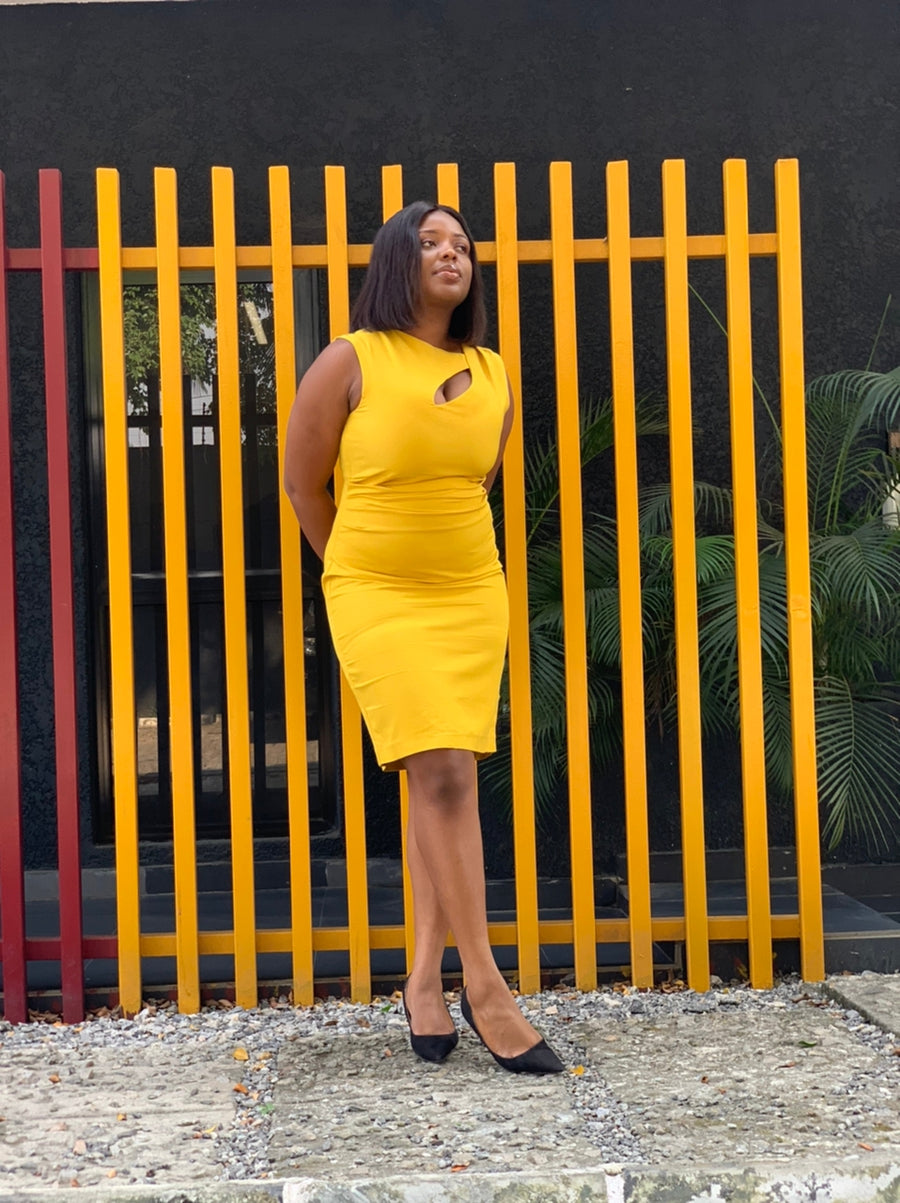 Dami Sheath Dress - Mustard Yellow