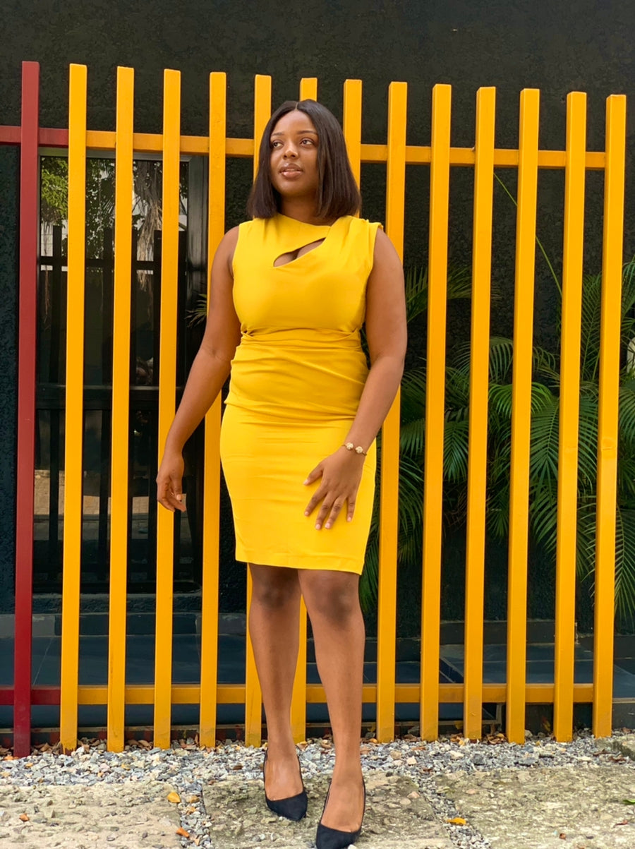 Dami Sheath Dress - Mustard Yellow