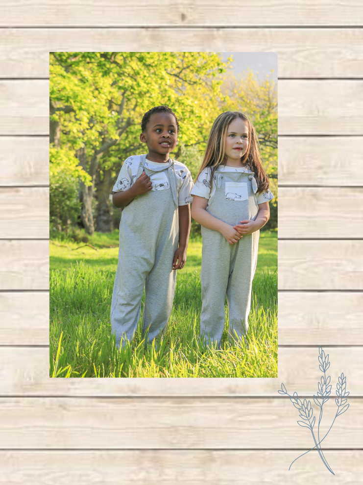 Double Knott Gray Dungarees | Baby & Toddler Clothing
